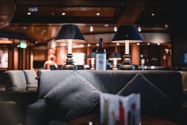 Casino interior with elegant roulette tables