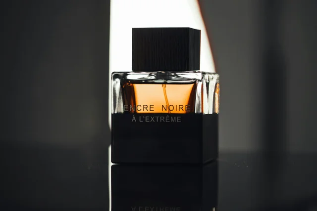 Luxury perfume bottle in an elegant studio setting