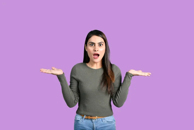 Woman with an expressive questioning look